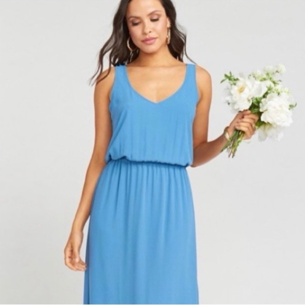 Show Me Your Mumu | Blue Midi Flowy Tank Elastic Waist Dress in Blue Size XXL